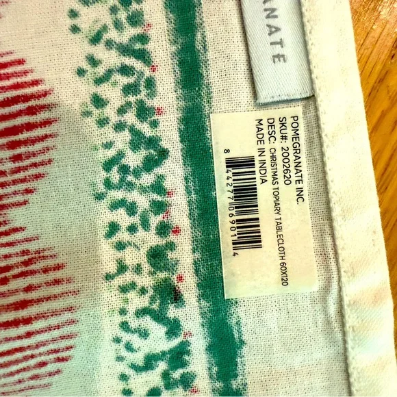 NWT Gorgeous Pomegranate Linen 60 x 120 Topiary Tablecloth - Picture 5 of 6